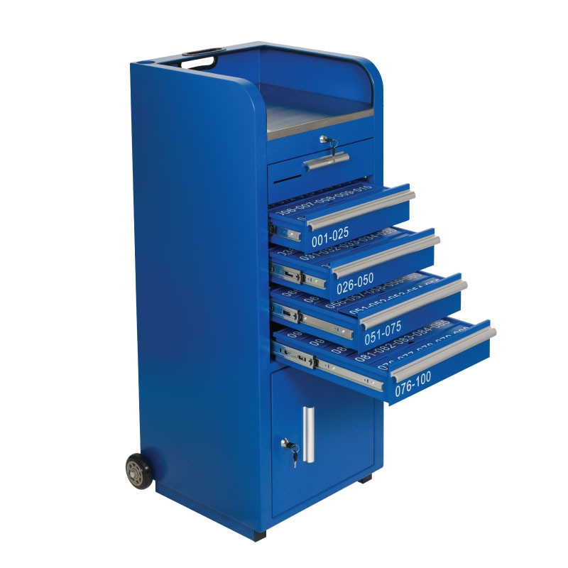 Blue Valet Podium 100 Key Slot Drawers Open