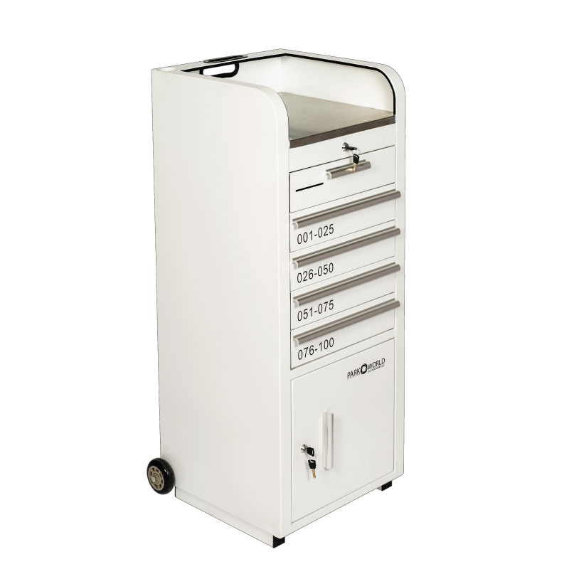 Valet Podium 100 Key Slot White Drawer Closed