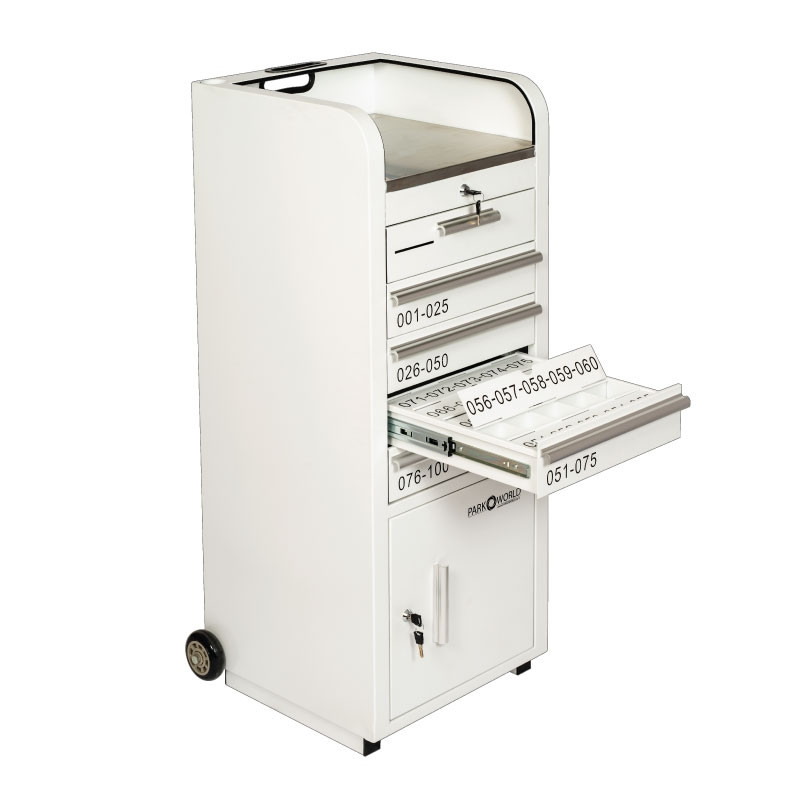 Valet Podium 100 Key Slot White Flap Open