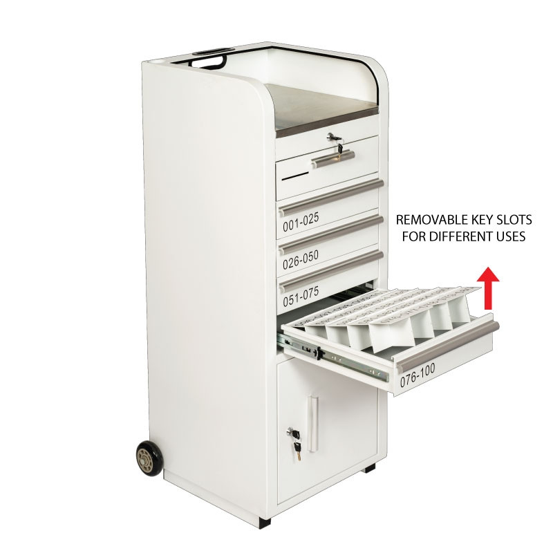 Valet Podium 100 Key Slot White Removable Key Slots