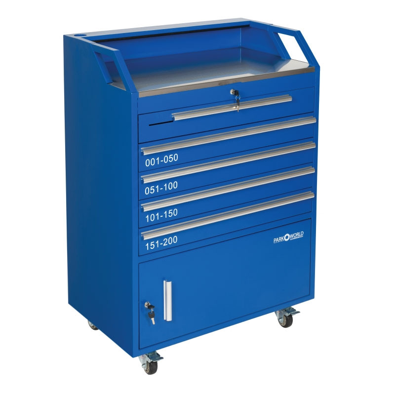 Blue Valet Podium 200 Key Slot Front Drawers