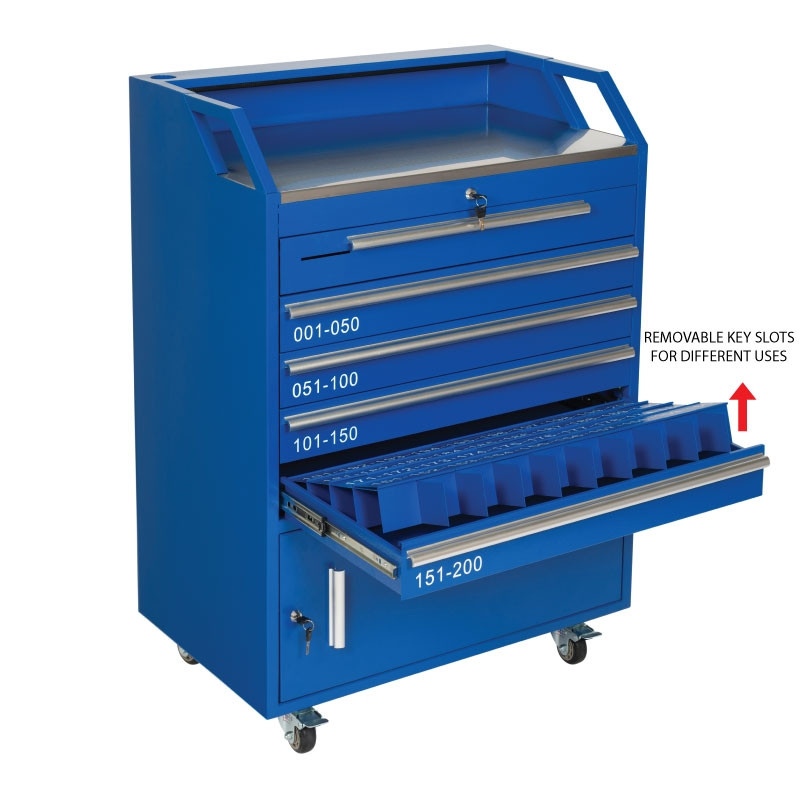 Blue Valet Podium 200 Key Slot Blue Removable Slots