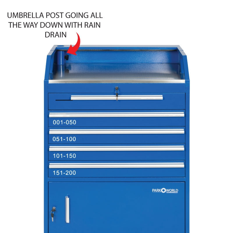 Blue Valet Podium 200 Key Slot Umbrella Post Zoom