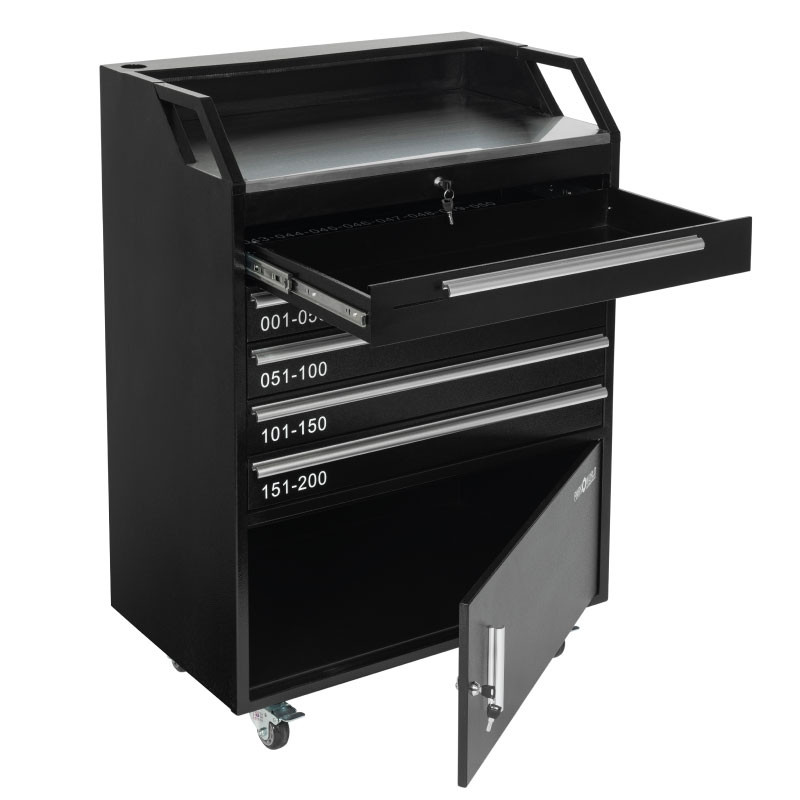 Valet Podium 200 Key Slot Cash Drawer And Cabinet Open