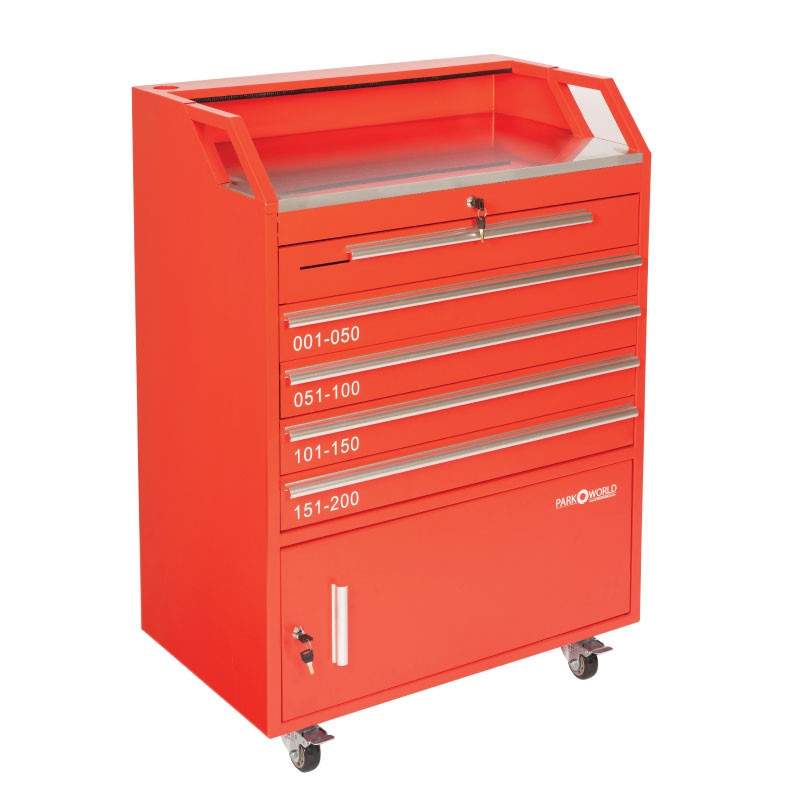 Valet Podium 200 Key Slot Red Front Front Drawer