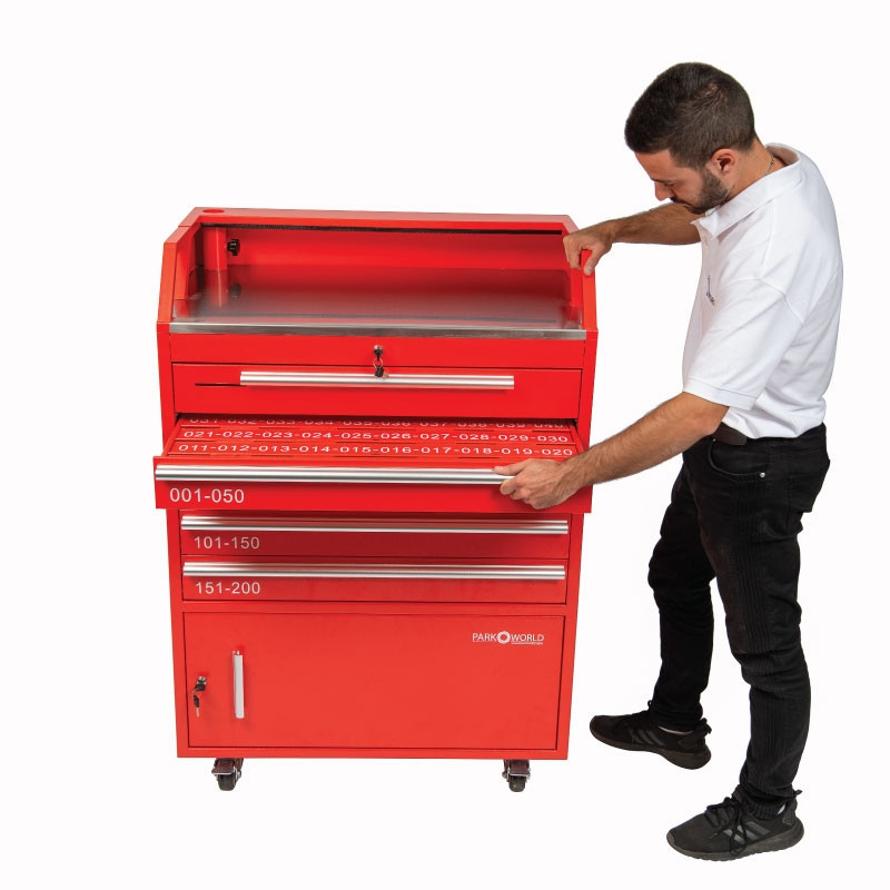 Valet Podium 200 Key Slot Red Model Side