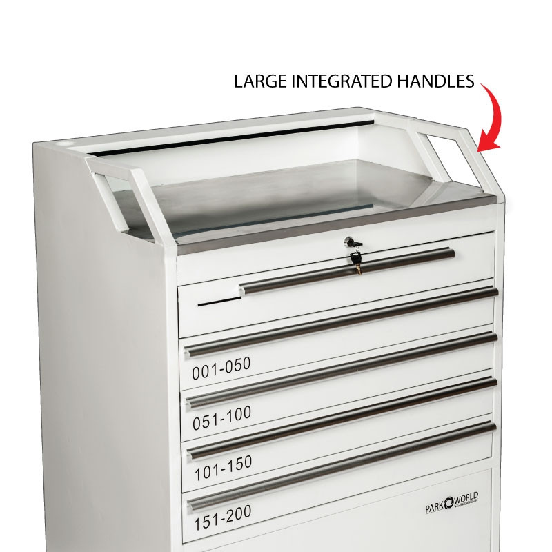 White Valet Podium 200 Key Slot Handle Zoom