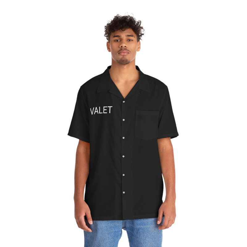 Black Valet parking shirt - front 