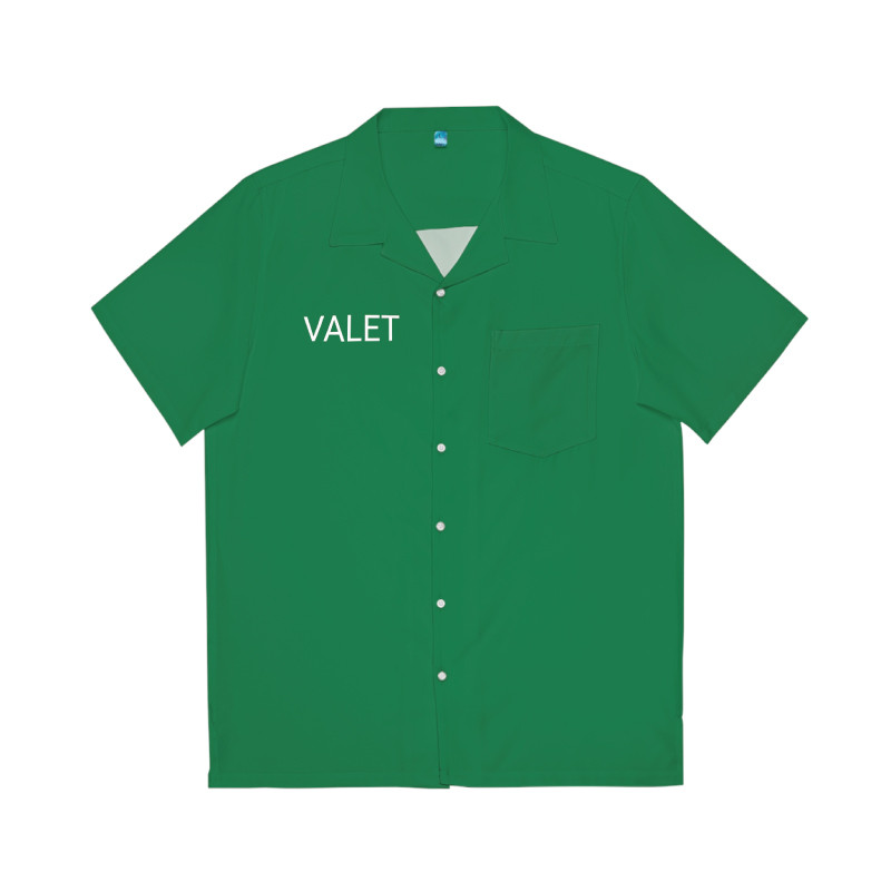 Green Valet parking shirt - front 