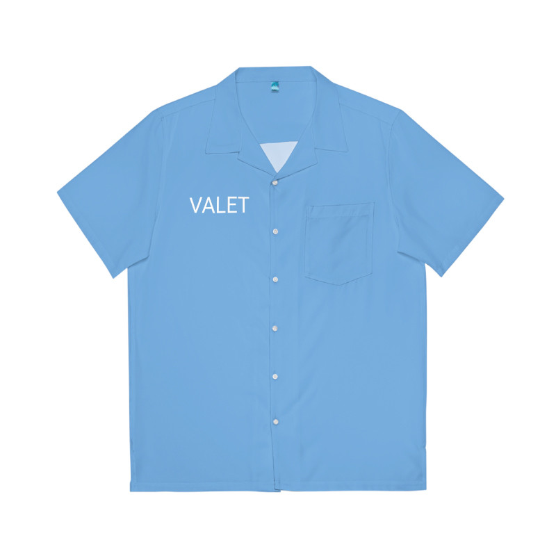 Light Blue Valet parking shirt - front  