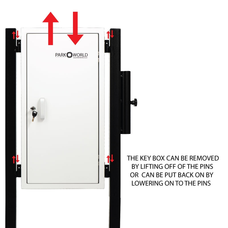 White Valet Parking Key Box 50 Hook Installation Arrows