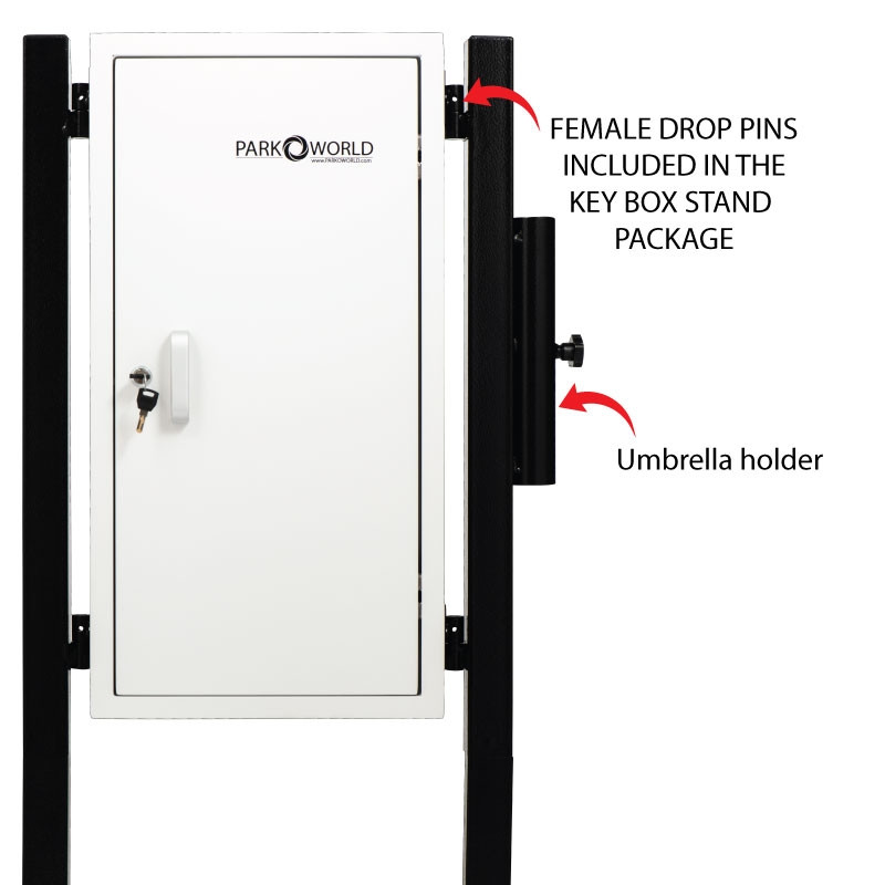 White Valet Parking Key Box 50 Hook Black With Stand Pin And Umbrella