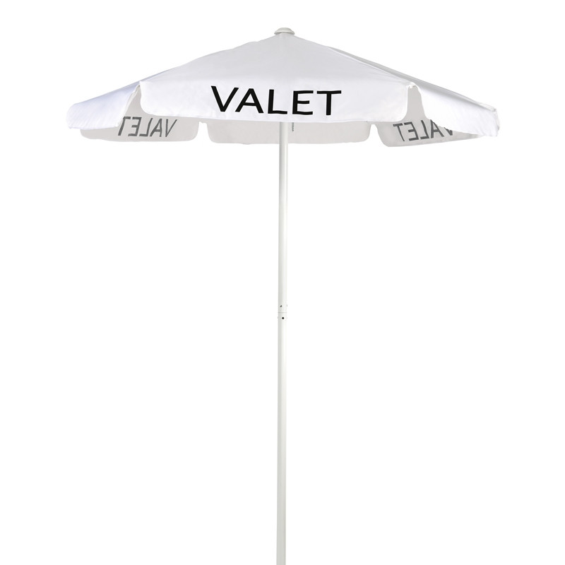 White Valet Parking Umbrella with Printing