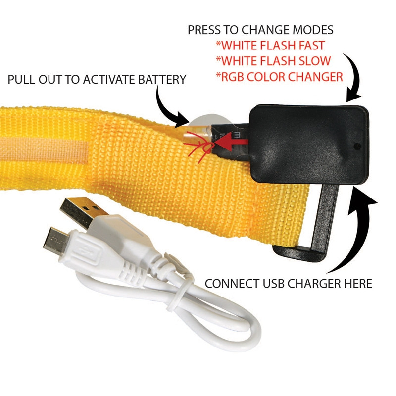 Valet LED Safety Armband  USB Recharge close-up