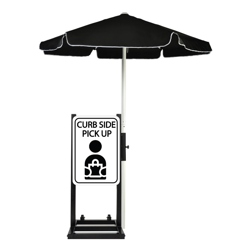 Curbside Temperature Check Station with Umbrella