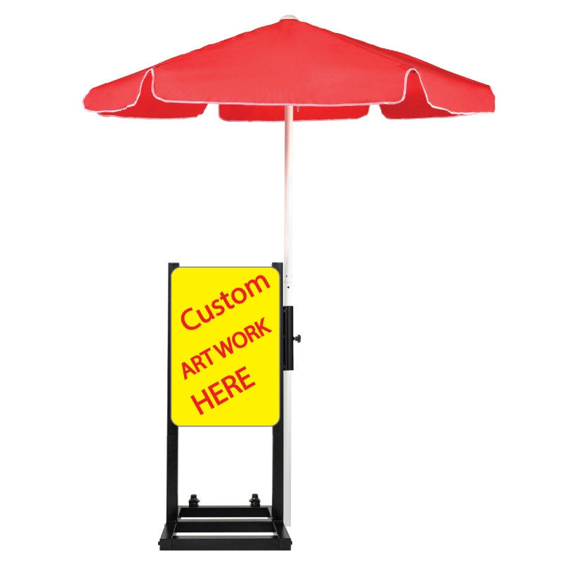 Custom Curbside Station  with Red Umbrella