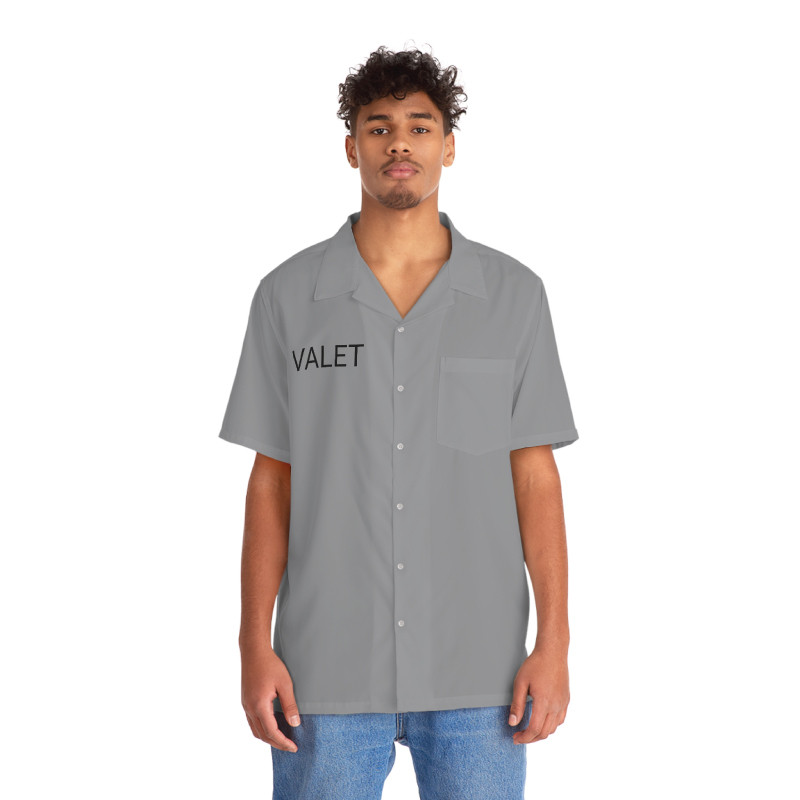 Grey Valet parking shirt - front 