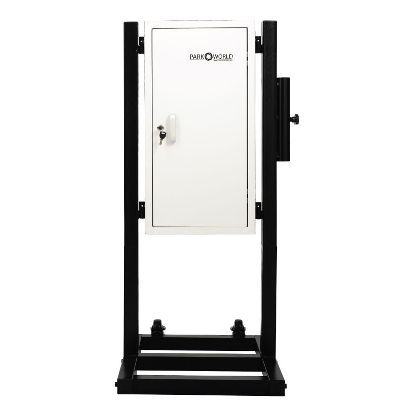 White Valet Parking Key Box 50 Hook Black With Stand Front