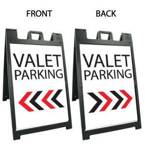 Signicade Deluxe Black Double Sided Valet Parking A-Frame AF-8