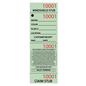 Valet ticket - Green