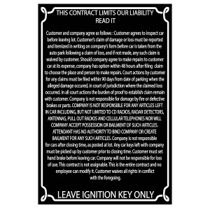 Reflective Black Liability Sign