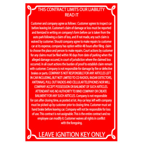 Reflective Red Liability Sign