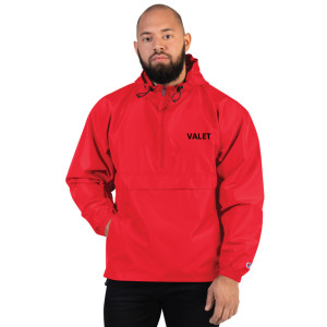 Red Valet Jacket with Black Wording