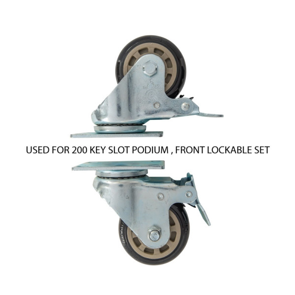 200 Key Valet Parking Podium Front Lockable Swivel Wheel Set 