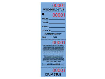 Valet Ticket - Blue
