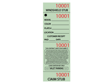 Valet Ticket - Green
