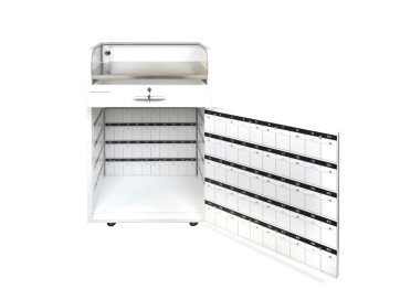 150 Hook White Valet Podium Door Open